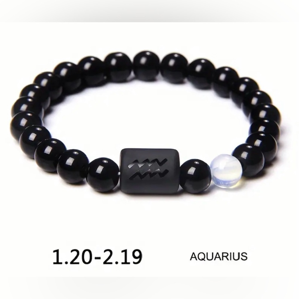 New unisex Aquarius constellation beaded bracelet elastic